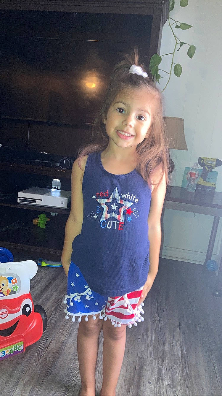 Annabell joined the competition — help win amazing prizes! baby_toddler_clothing, clothing, dress, fun, hair, happy, head, joy, long_hair, neck, person, shoulder, skin, sleeve, smile, standing, summer, t_shirt, thigh, toddler