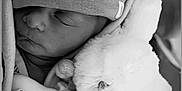 Louis participe au concours pour gagner de l'argent avec cette photo : baby, blanket, child, closeup, clothing, cozy, cuddle, cute, hand, hat, infant, monochrome, newborn, peaceful, portrait, rest, sleeping, soft_texture, stuffed_animal, teddy_bear