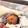 baby, newborn, sleeping, blanket, crib, pillow, infant, peaceful, soft, cozy, child, cute, indoors, resting, bed, clothing, hand, face, head, quiet