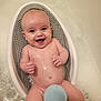 baby, bath, bathtub, bubbles, child, smiling, happy, water, skin, infant, seat, foam, person, cute, playful, clean, tub, bath_time, sponge, naked