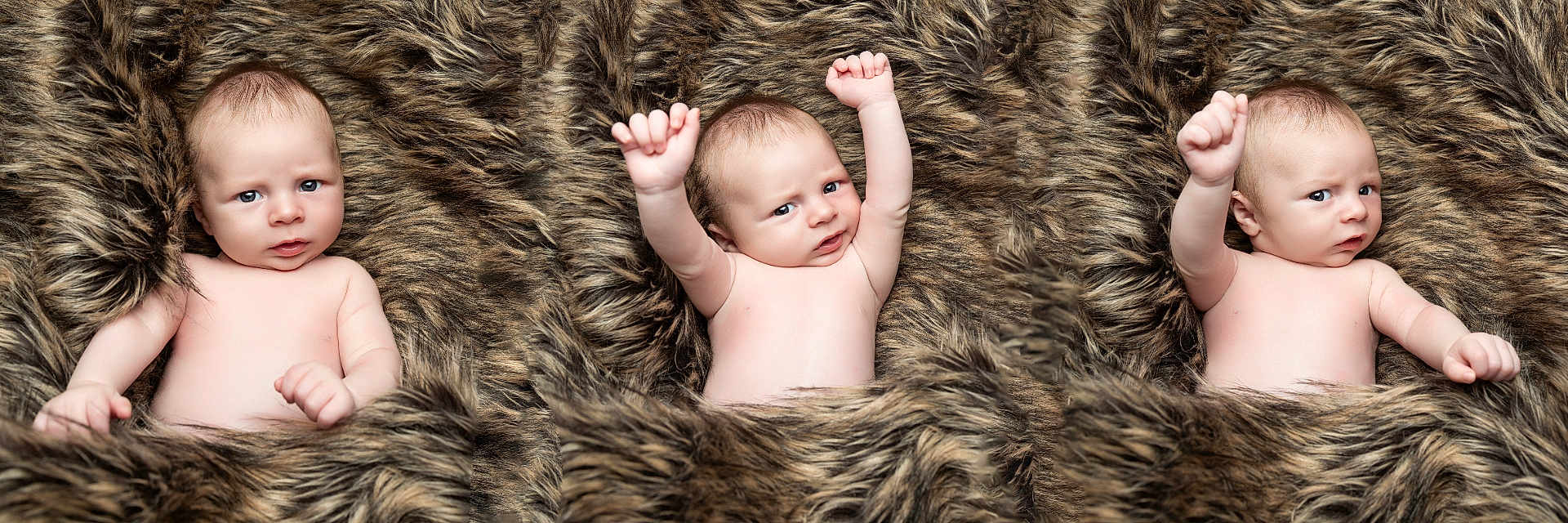 Leighton is registered to the contest to win money with this photo: baby, infant, fur_blanket, multiple_babies, expression, arm_raised, skin, newborn, cute, lying_down, portrait, child, soft_texture, sleeping_area, bare_chest, three, indoors, young, person, resting