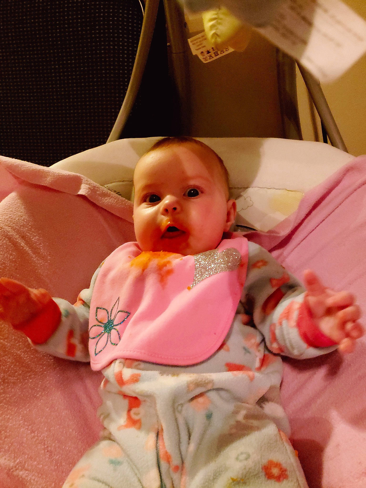 Benelli joined the competition — help win amazing prizes! baby, baby_products, baby_safety, baby_toddler_clothing, bedding, bedtime, cheek, child, comfort, eye, iris, linens, lip, peach, person, pink, room, sitting, sleeve, surprise