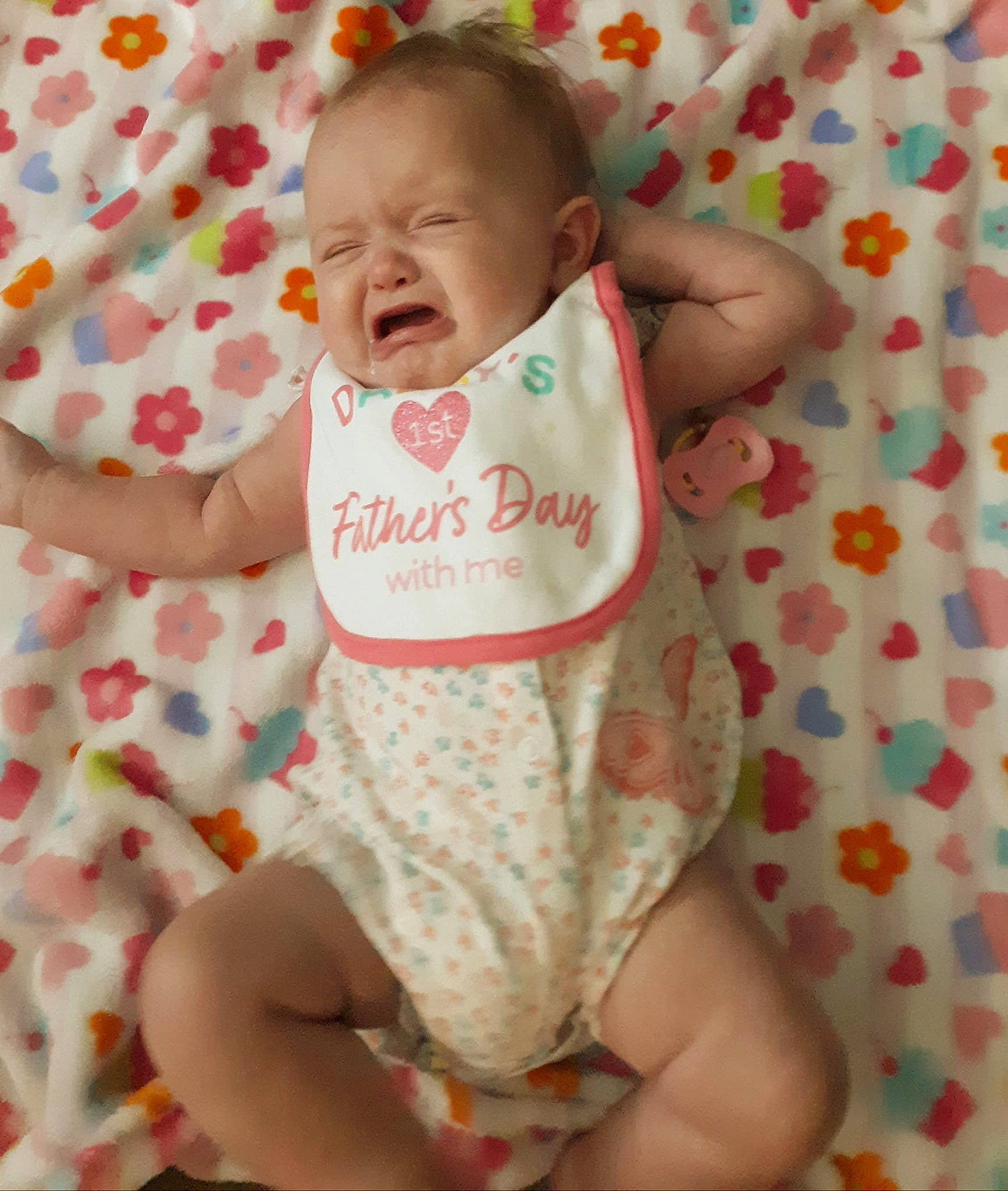 Emersyn joined the competition — help win amazing prizes! arm, baby, baby_products, baby_safety, baby_sleeping, baby_toddler_clothing, cheek, child, comfort, face, hand, happy, head, linens, pattern, person, pink, skin, sleeve, smile
