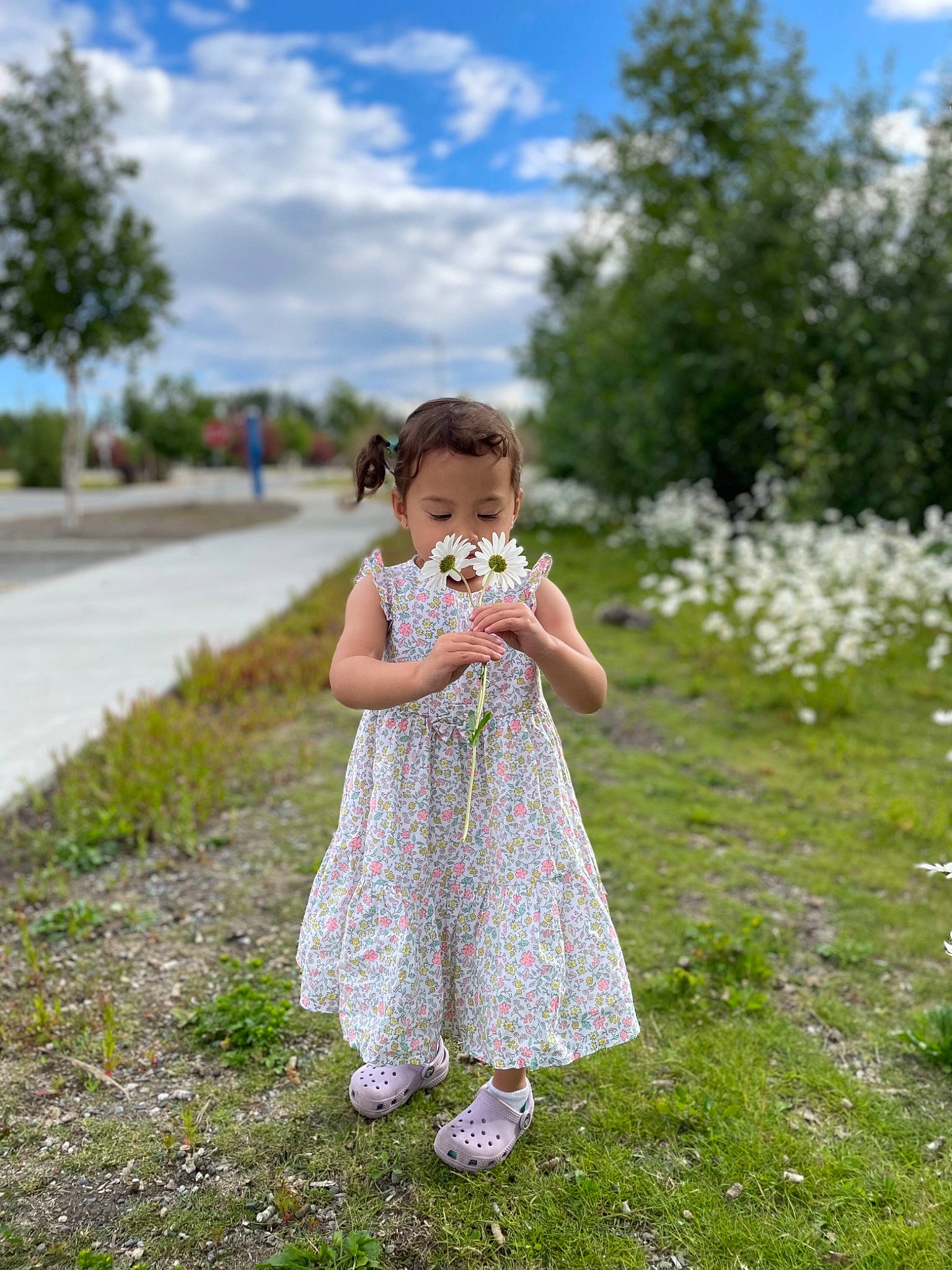 Gracelynne joined the competition — help win amazing prizes! baby_toddler_clothing, cloud, day_dress, dress, flower, fun, grass, grass_family, grassland, happy, lawn, leisure, meadow, one_piece_garment, people_in_nature, person, plant, prairie, sky, toddler