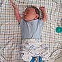 baby, newborn, sleeping, blanket, blue_clothing, onesie, pants, stars, moon, socks, face, infant, cute, cozy, bedroom, rest, peaceful, child, lying_down, soft