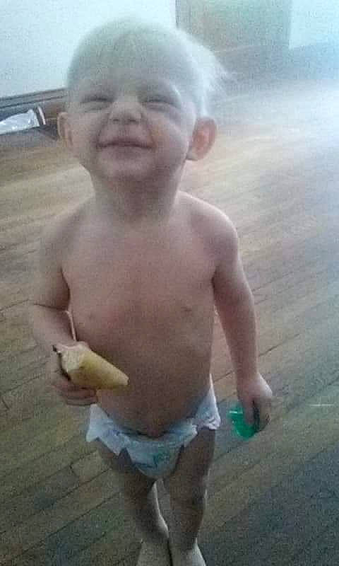 Steven is registered to the contest to win money with this photo: baby, barechested, chest, child, facial_expression, fun, happy, joy, mouth, person, sky, smile, toddler