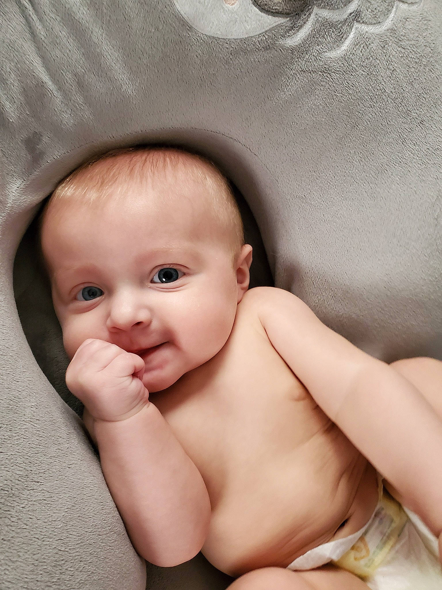 Elliot is registered to the contest to win money with this photo: baby, cheek, child, chin, eye, face, finger, hand, head, lip, mouth, muscle, nose, person, photography, portrait_photography, skin, smile, stomach, toddler