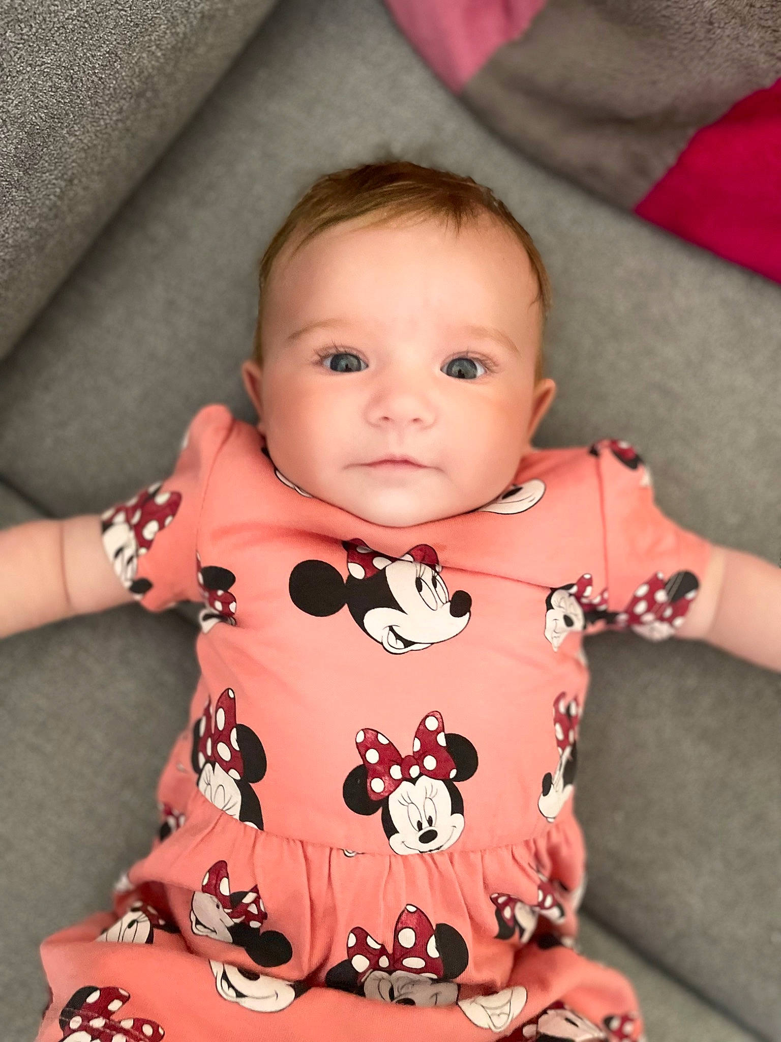 Ashley a rejoint le concours — aidez-le/la à gagner de superbes lots ! baby, baby_toddler_clothing, cheek, chin, collar, dress, eye, eyebrow, eyelash, face, head, iris, lip, neck, nose, person, pink, skin, sleeve, textile