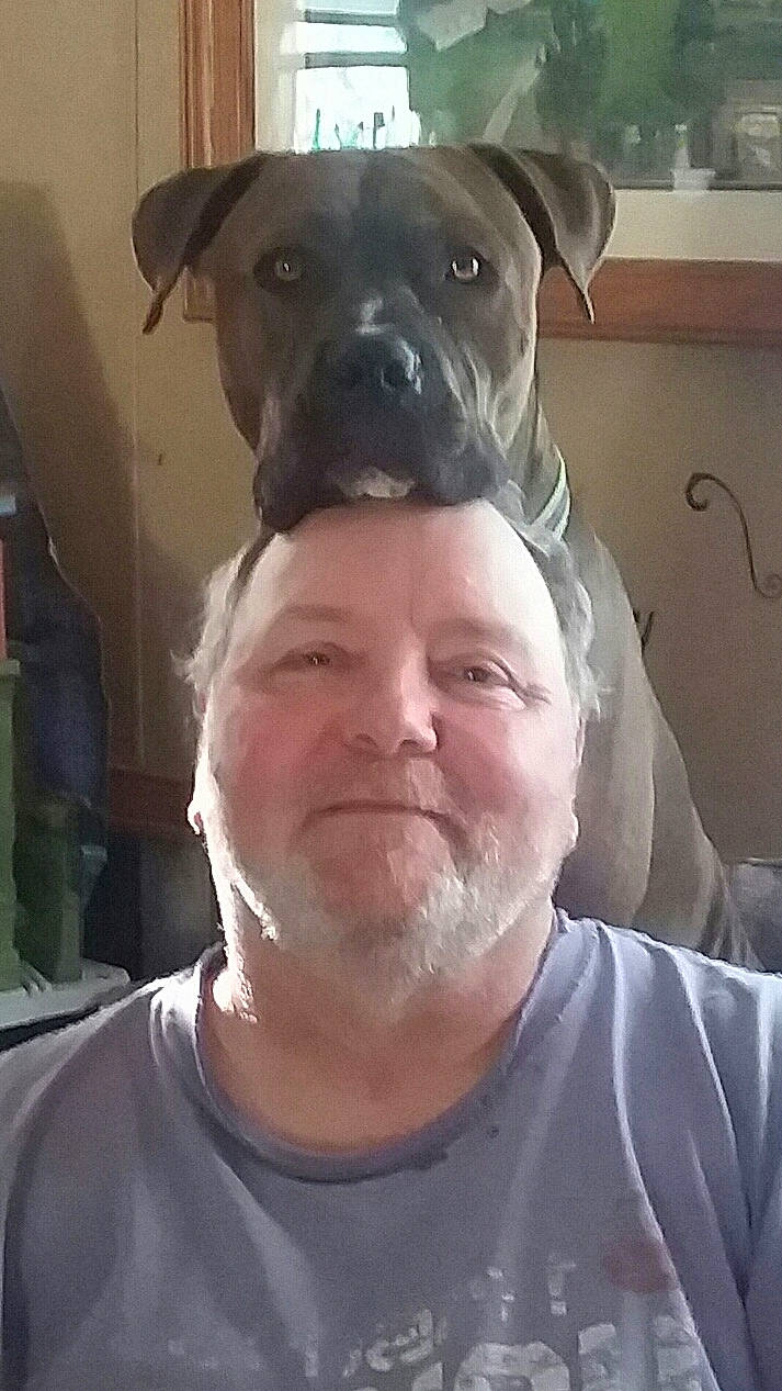Oden Edward Yerian is registered to the contest to win money with this photo: american_pit_bull_terrier, canidae, carnivore, dog, dog_breed, ear, face, fawn, head, jaw, mammal, muscle, non_sporting_group, nose, pit_bull, selfie, skin, snout, sporting_group, staffordshire_bull_terrier