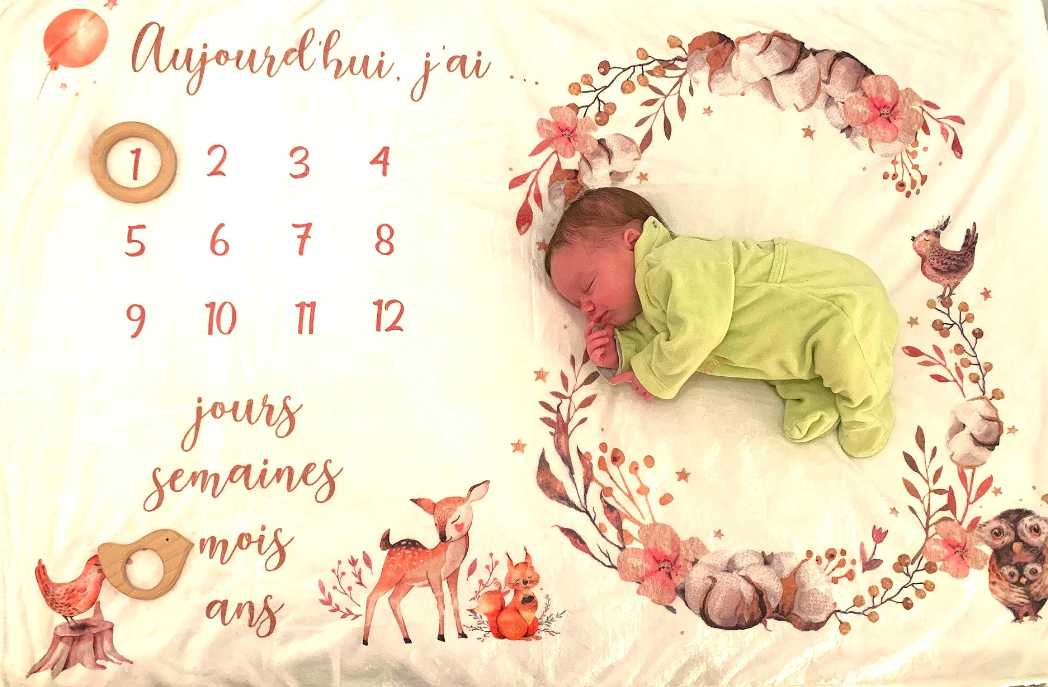 Lya participe au concours pour gagner de l'argent avec cette photo : art, baby, baby_toddler_clothing, child, design, event, fawn, font, happy, hat, illustration, linens, organism, pattern, person, red, room, sleeve, textile, toddler
