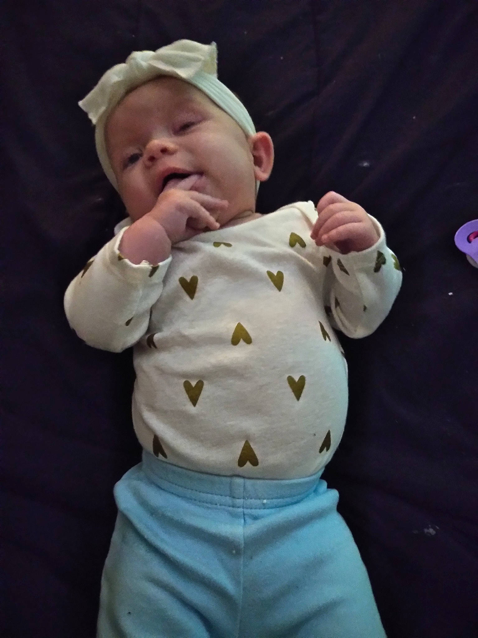 Paisley is registered to the contest to win money with this photo: baby, baby_products, baby_toddler_clothing, bonnet, cheek, child, person, sleeve, toddler