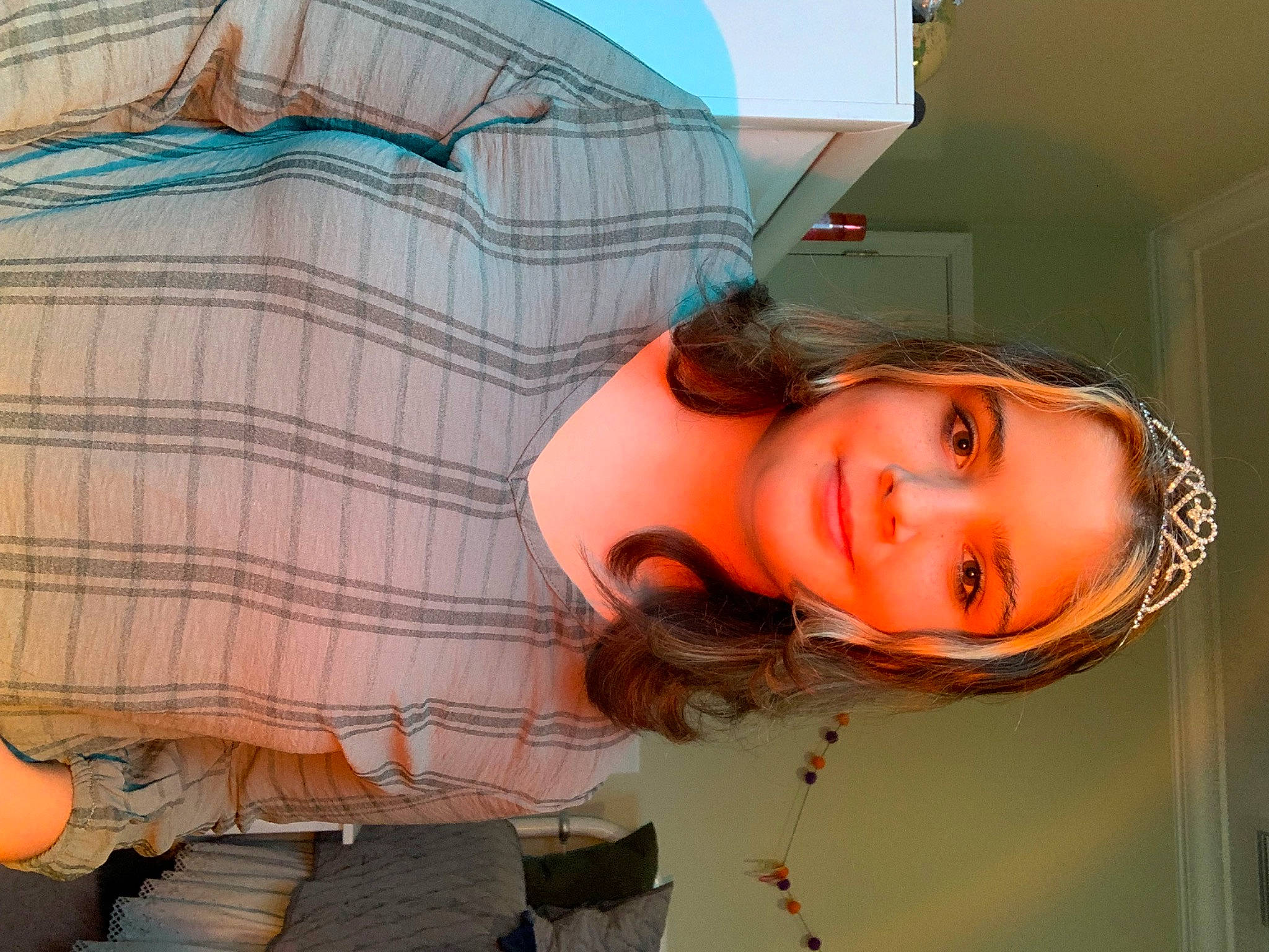 Bella joined the competition — help win amazing prizes! child, comfort, cool, eyelash, eyewear, fashion_accessory, flesh, fun, happy, human, joy, mouth, neck, nose, orange, pattern, person, plaid, selfie, shoulder