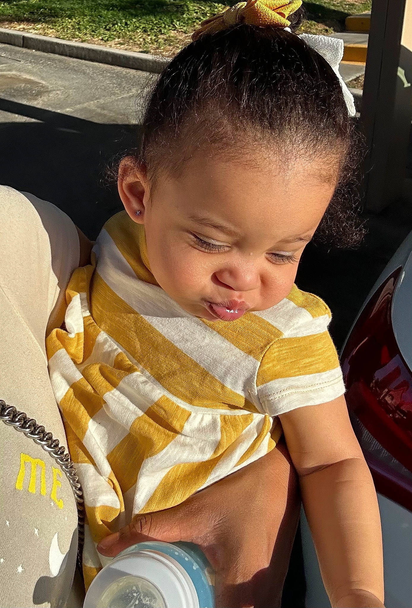 Mya joined the competition — help win amazing prizes! auto_part, baby, baby_carriage, baby_products, baby_toddler_clothing, car_seat, cheek, child, fun, happy, person, personal_protective_equipment, sitting, skin, smile, thumb, toddler, vacation