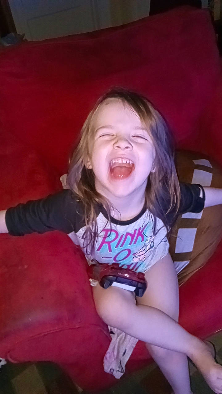 Ariannah joined the competition — help win amazing prizes! arm, baby_toddler_clothing, blond, cheek, child, comfort, eye, flash_photography, fun, happy, human_body, iris, lap, magenta, mouth, person, pink, purple, skin, smile