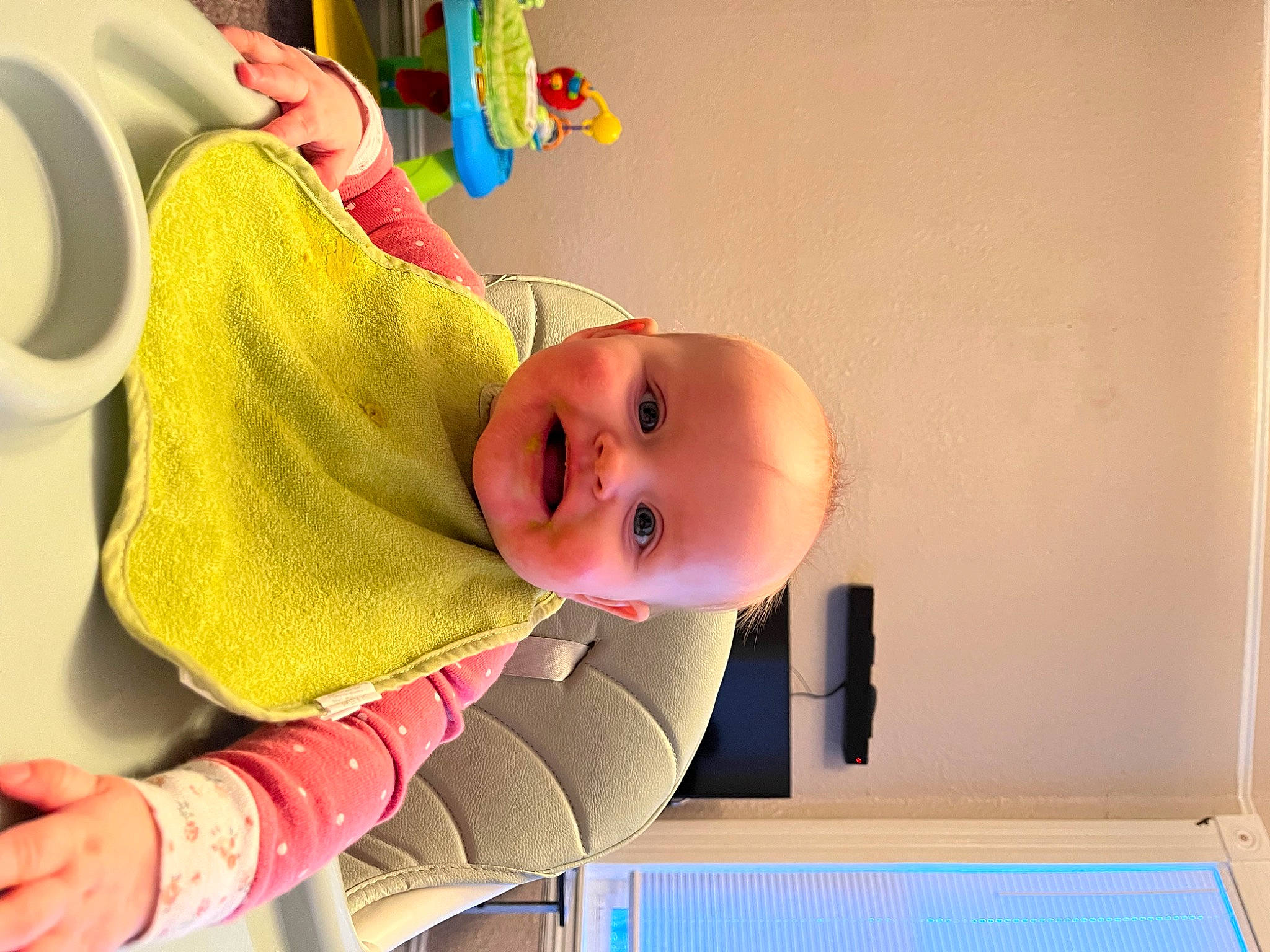 Kinzley is registered to the contest to win money with this photo: baby, baby_products, baby_safety, baby_toddler_clothing, cheek, child, coffee_cup, comfort, cup, fun, happy, hat, joy, mug, person, room, serveware, skin, sleeve, smile