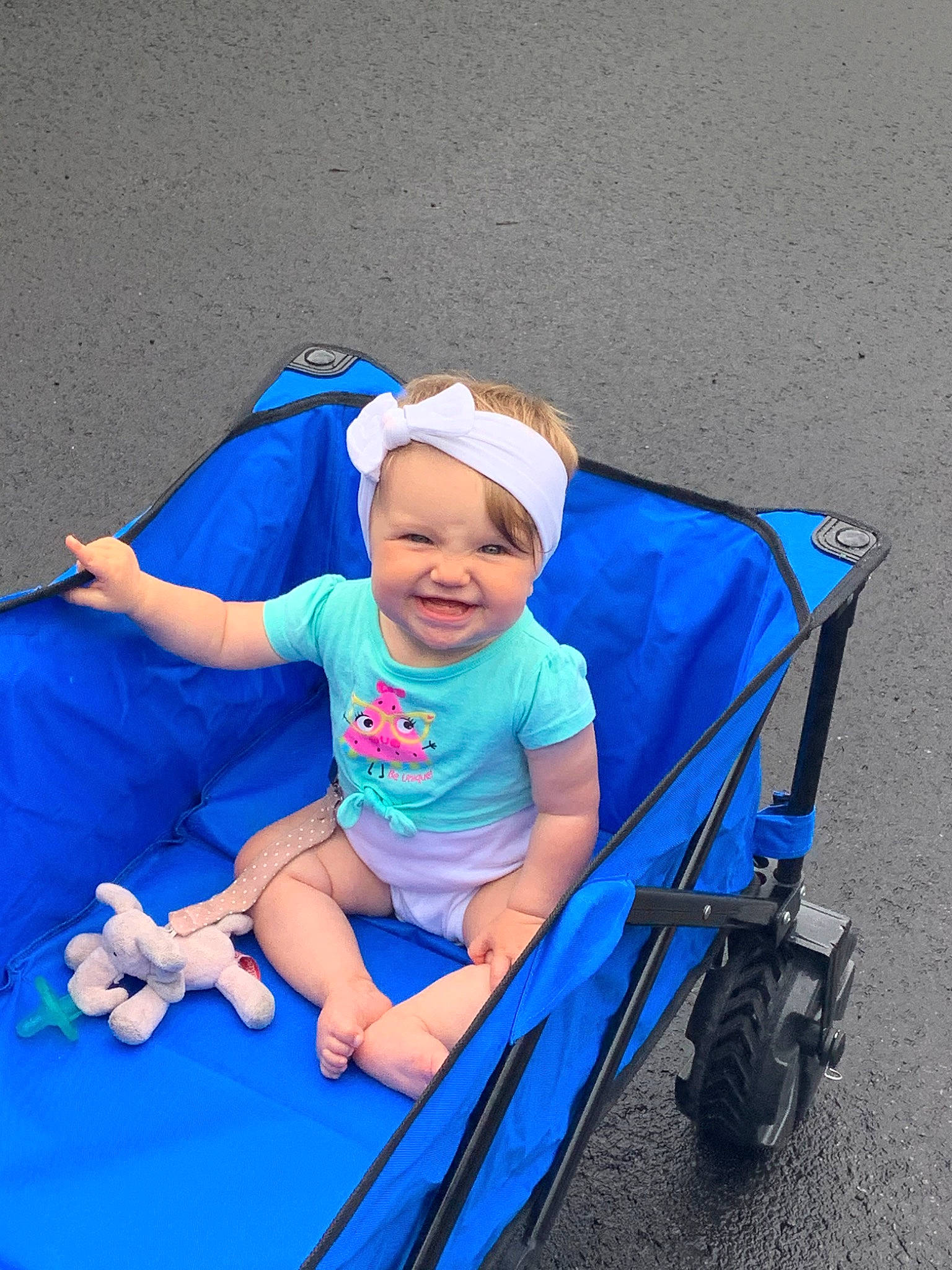 Sutton joined the competition — help win amazing prizes! baby_carriage, baby_products, blue, child, cobalt_blue, electric_blue, headwear, joy, person, product, toddler, vehicle