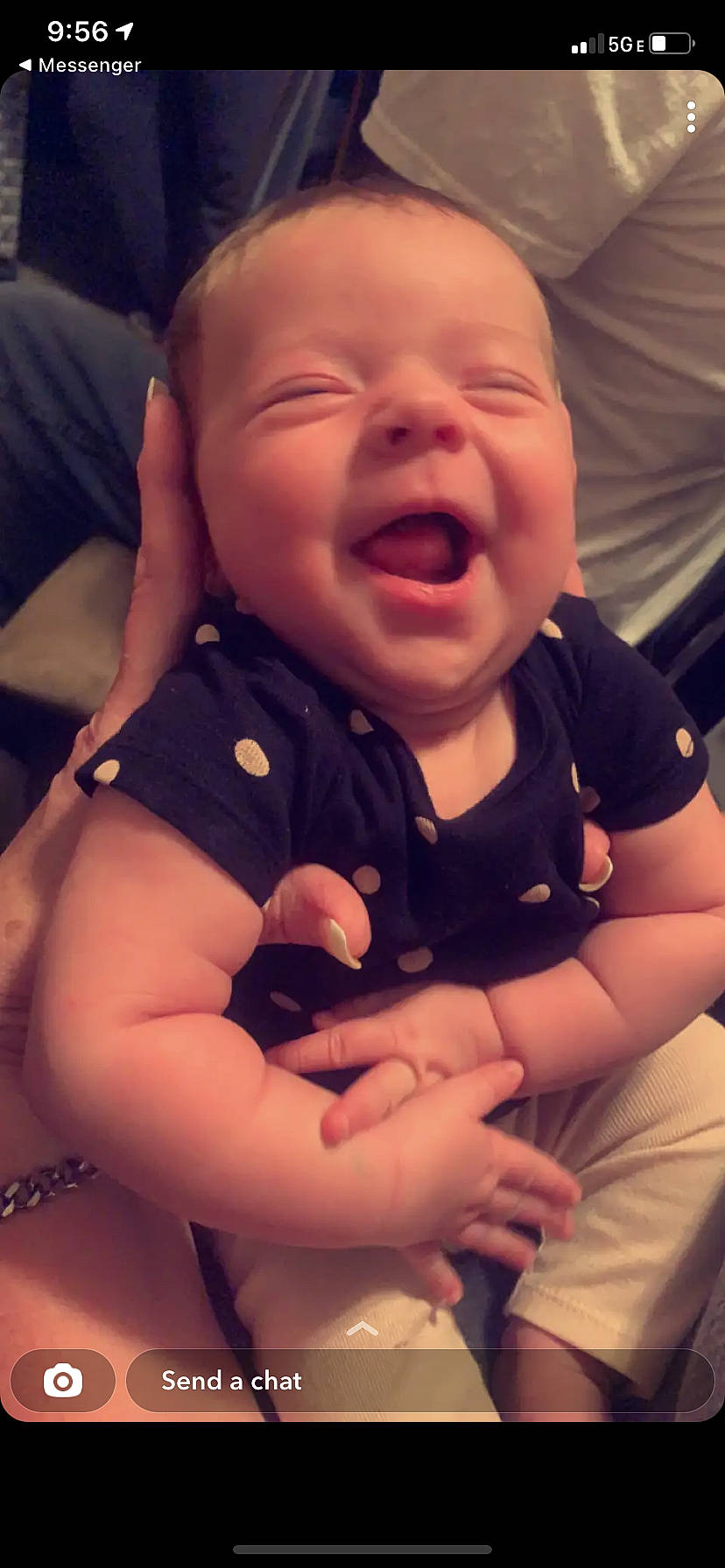 Harper Lynn is registered to the contest to win money with this photo: baby, baby_toddler_clothing, cheek, child, comfort, cool, facial_expression, finger, fun, gesture, hand, happy, lip, mouth, nose, person, skin, sleeve, smile, thumb
