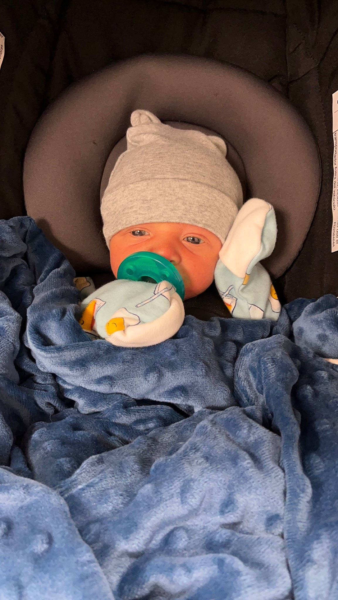 Brayden is registered to the contest to win money with this photo: baby, baby_products, baby_sleeping, baby_toddler_clothing, baby_toys, beanie, bedtime, cap, car_seat, child, comfort, hat, linens, nap, person, sitting, sleep, toddler, toy, wood