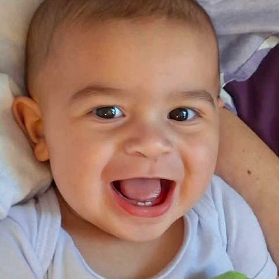 Ky'Mere is registered to the contest to win money with this photo: baby, babylaughing, ball, face, happy, head, laughing, person, smile, sport, tennis, tennisball