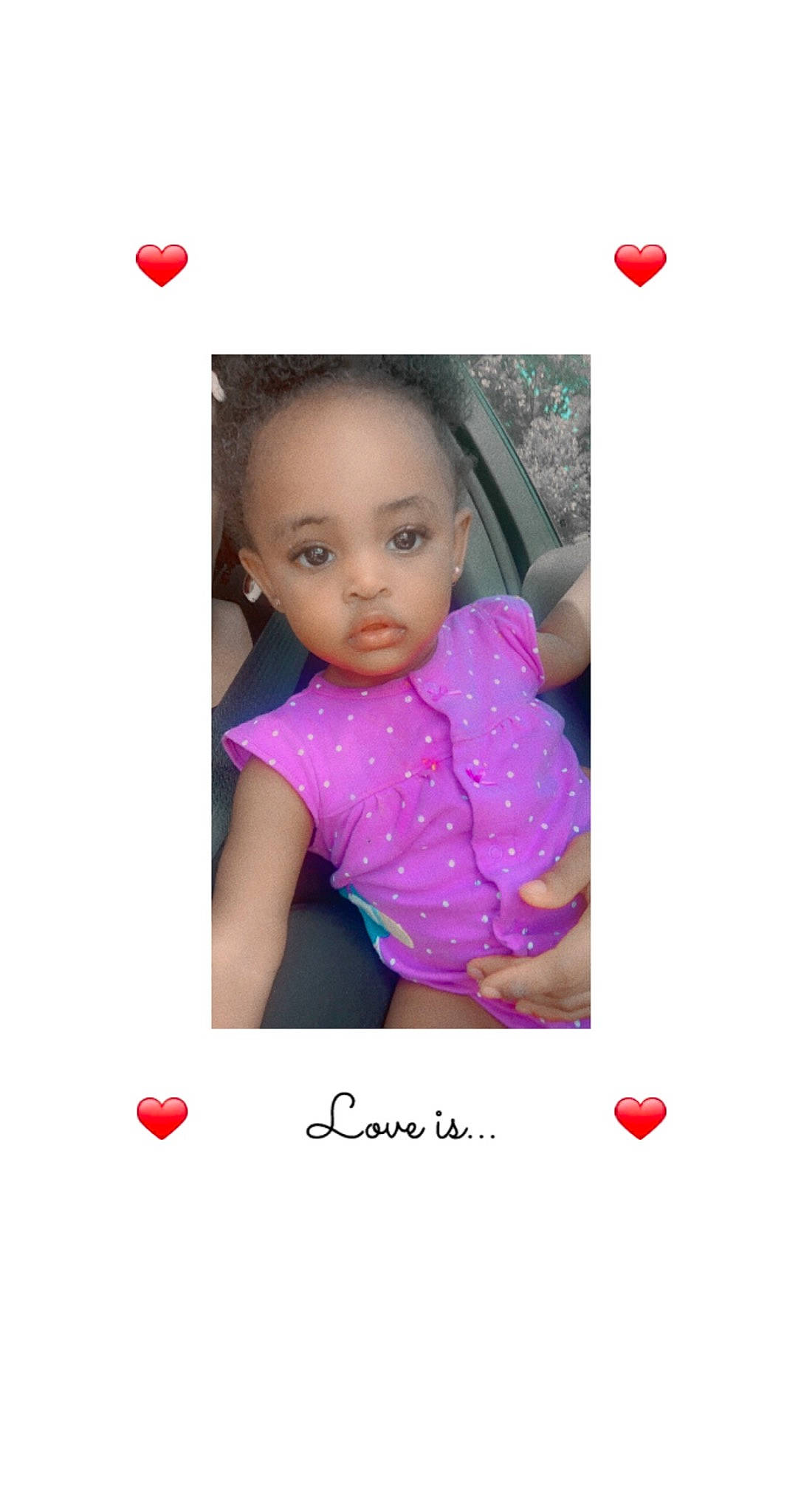 Madyson joined the competition — help win amazing prizes! baby, baby_toddler_clothing, cheek, child, eyelash, font, gesture, happy, human, magenta, material_property, nose, outerwear, person, pink, product, purple, sleeve, t_shirt, toddler