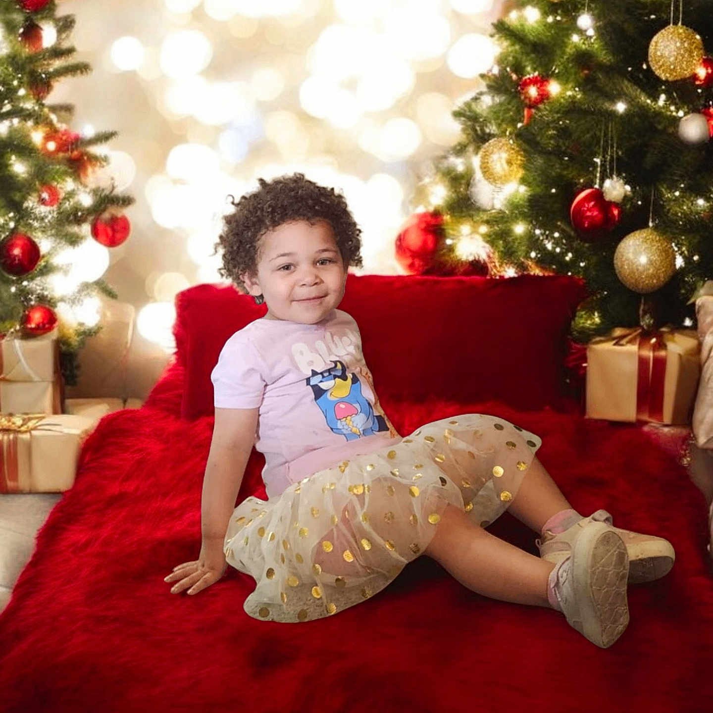 Ayana joined the competition — help win amazing prizes! child, christmas, christmasdecorations, clothing, cushion, face, female, festival, footwear, girl, hair, head, homedecor, lighting, person, photography, plant, portrait, shoe, sitting