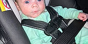 Cashton joined the competition — help win amazing prizes! baby, car_seat, seatbelt, infant, child, blue_eyes, clothing, safety, warning_label, straps, seat, person, interior, car, young, cute, portrait, looking, secure, hands