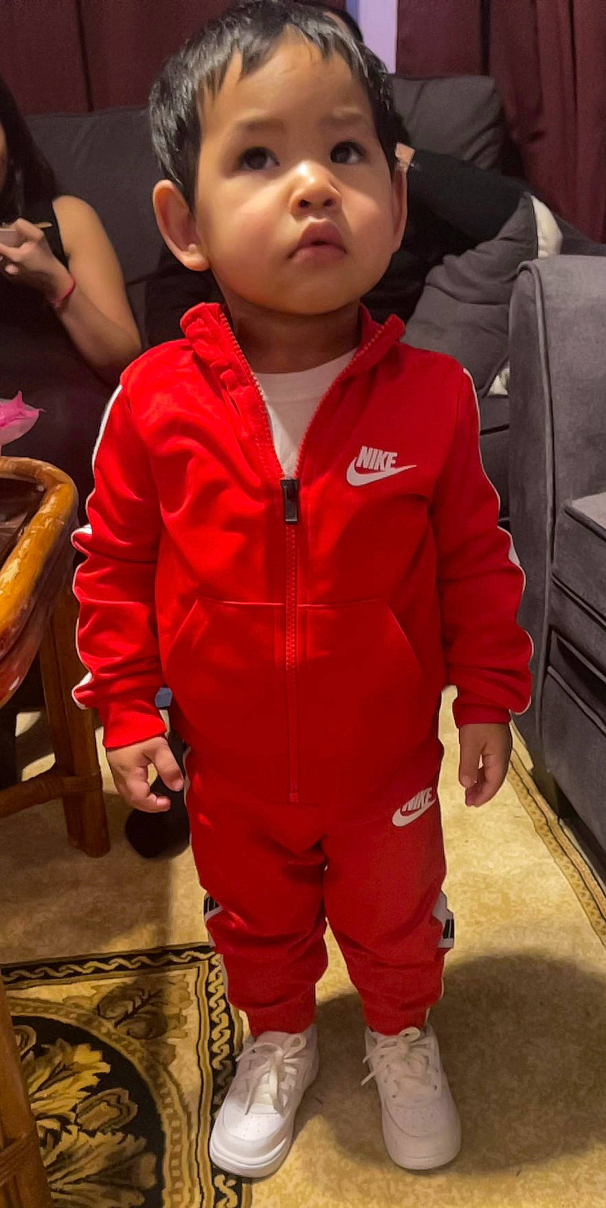 Khamari joined the competition — help win amazing prizes! cheek, child, cool, facial_expression, fun, fur, gesture, happy, human, jacket, nose, person, red, skin, sleeve, snapshot, standing, thumb, toddler, vacation