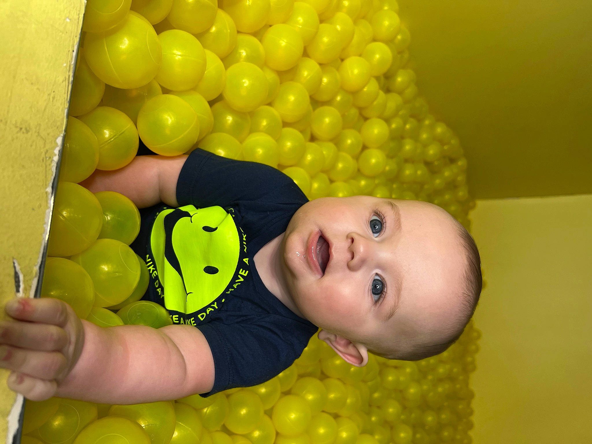 Elzo joined the competition — help win amazing prizes! baby, ball_pit, balloon, black, child, event, facial_expression, fun, happy, leisure, organ, party_supply, person, photograph, product, room, smile, snapshot, toddler, toy