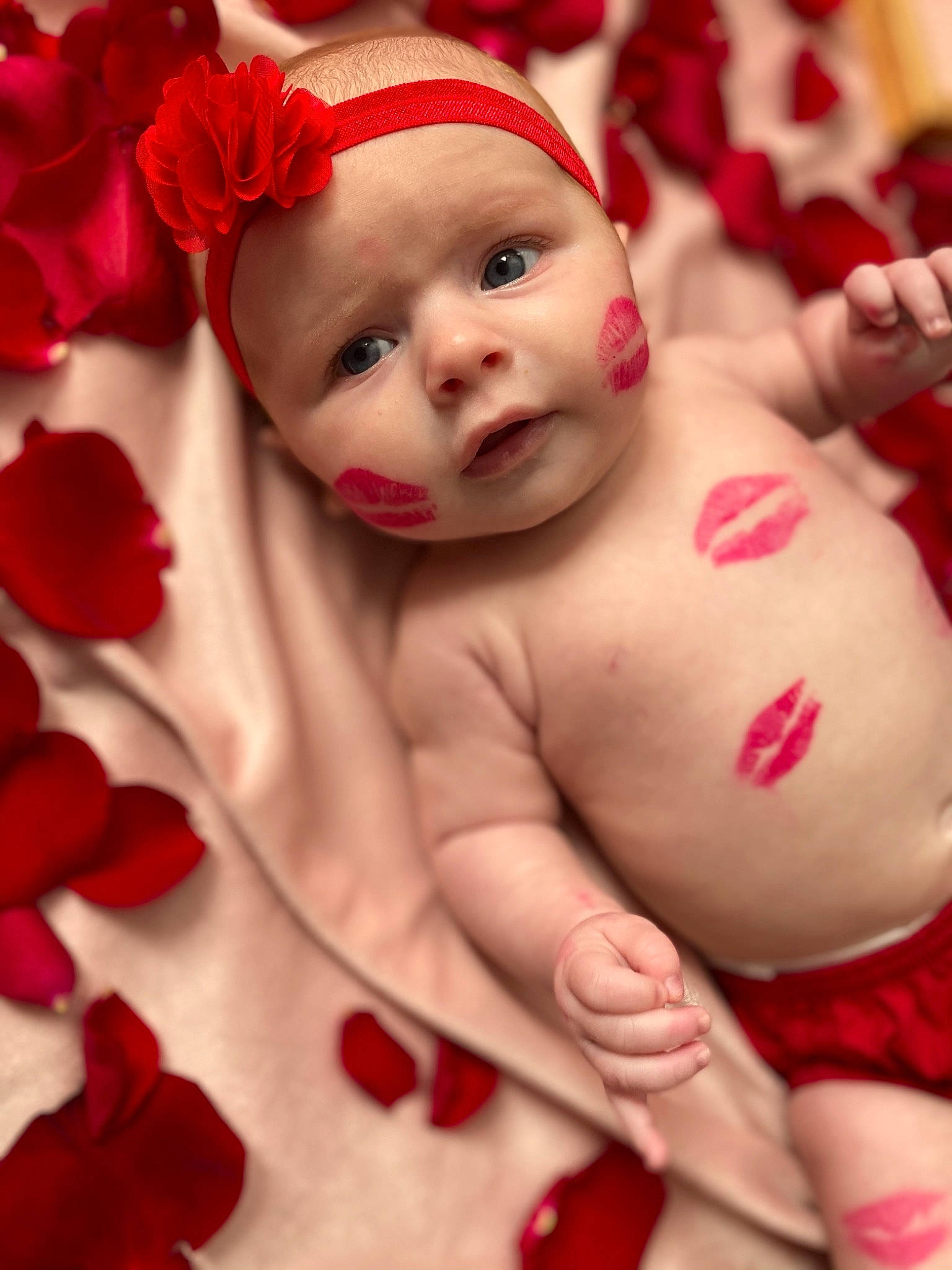 Harper joined the competition — help win amazing prizes! arm, baby, baby_toddler_clothing, cheek, dress, eye, face, hand, happy, head, headwear, human, human_body, lip, mouth, nose, organ, person, skin, stomach