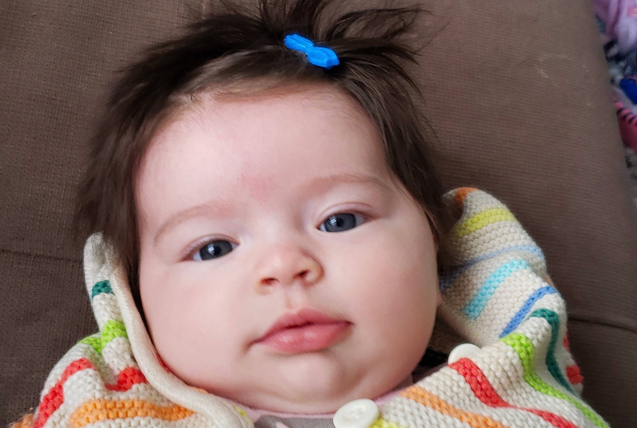 Sloane joined the competition — help win amazing prizes! baby, beauty, cheek, child, chin, close_up, ear, eye, eyebrow, eyelash, face, forehead, hair_accessory, head, iris, lip, mouth, nose, person, skin