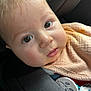 émile participe au concours pour gagner de l'argent avec cette photo : baby, infant, face, eyes, blanket, car_seat, child, close_up, skin, head, person, young, cute, apparel, soft, expression, adorable, indoor, comfort, car