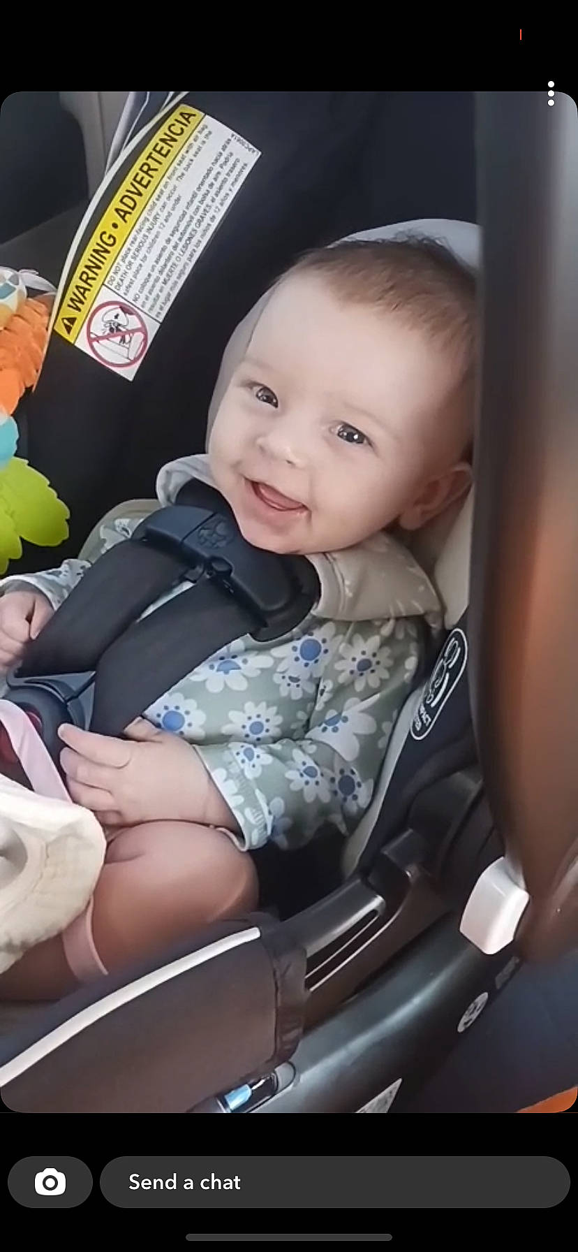 Anna is registered to the contest to win money with this photo: auto_part, baby, baby_carriage, baby_in_car_seat, baby_safety, baby_toddler_clothing, car_seat, cheek, child, comfort, facial_expression, finger, happy, joy, nail, person, seat_belt, skin, smile, thigh