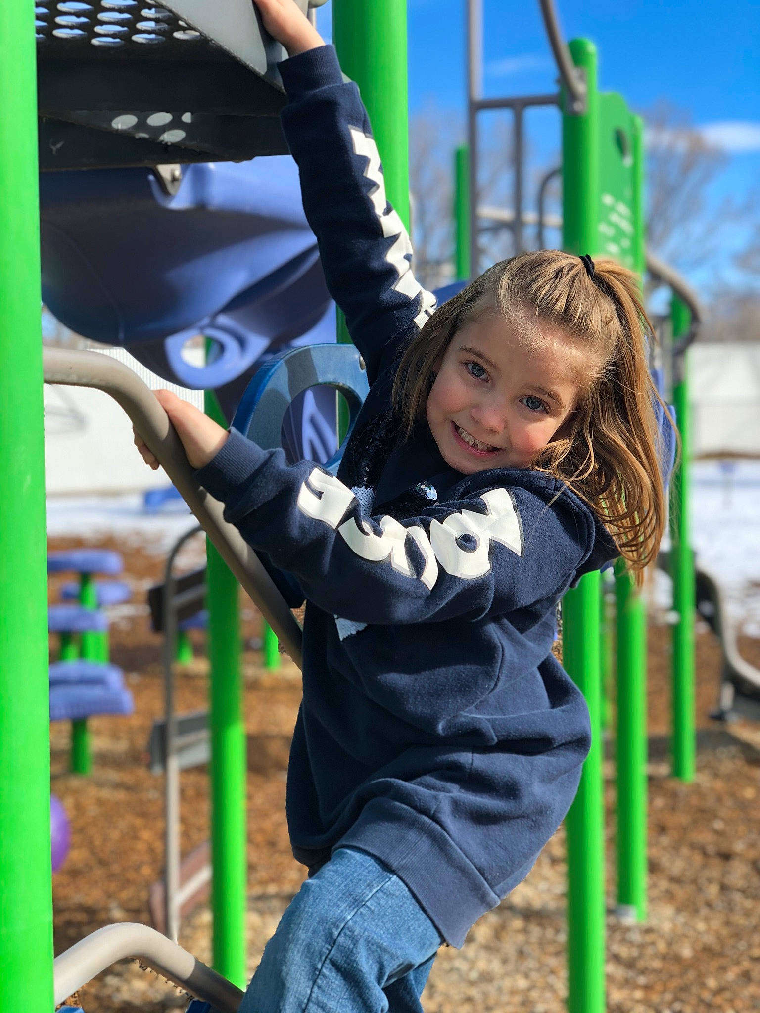 Rhyllie joined the competition — help win amazing prizes! child, city, electric_blue, facial_expression, fun, grass, green, happy, joy, leisure, outdoor_play_equipment, outdoor_recreation, person, plant, playground, recreation, sky, smile, summer, swing