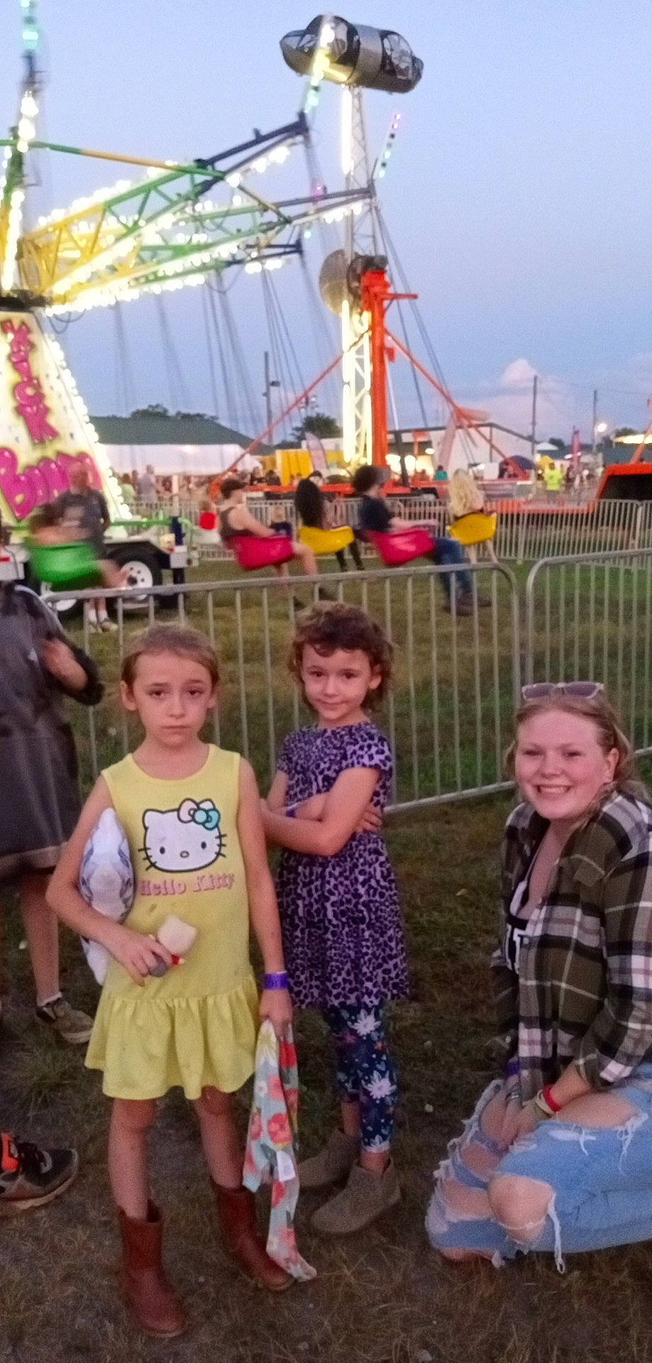 Nevaeh is registered to the contest to win money with this photo: child, city, crowd, event, fence, festival, fun, joy, leisure, nonbuilding_structure, people, person, pole, public_event, recreation, shorts, sky, summer, t_shirt, toddler