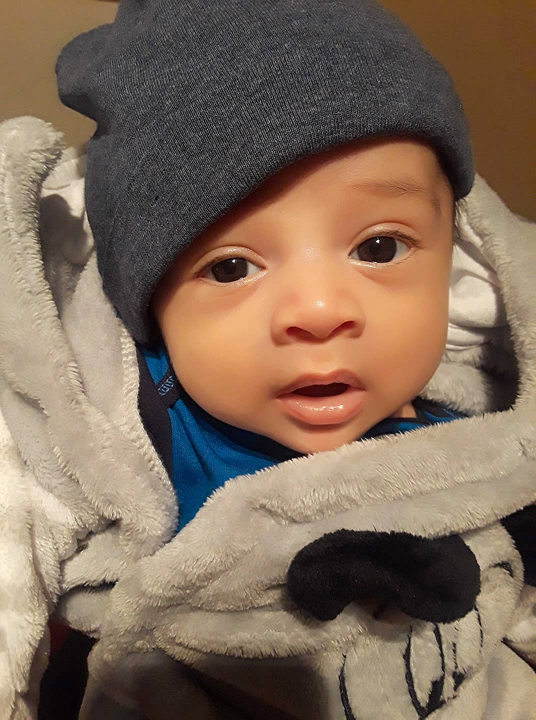 Jaime joined the competition — help win amazing prizes! baby, cap, cheek, child, face, head, headgear, knit_cap, person, skin, toddler, wool