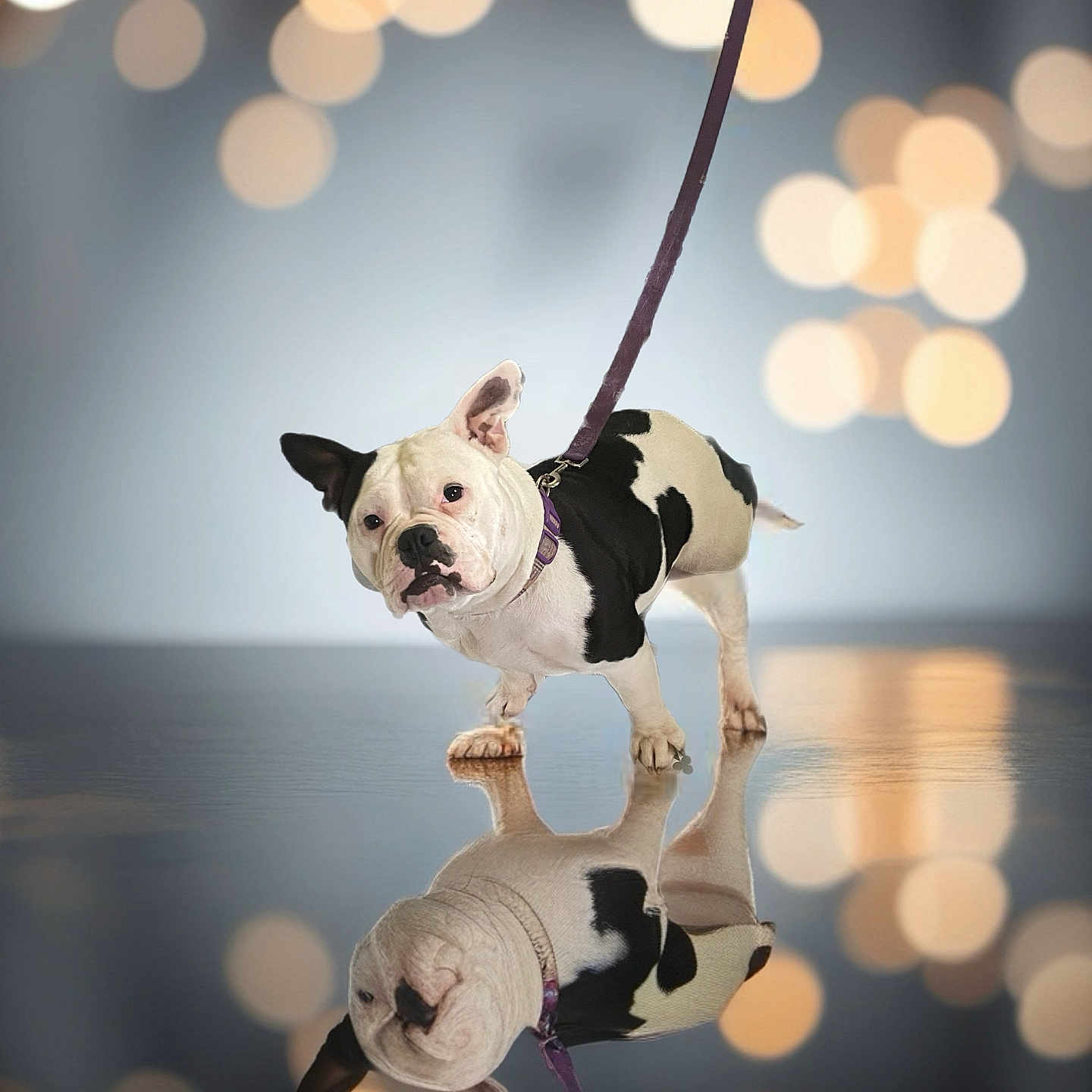 Roxy is registered to the contest to win money with this photo: accessories, animal, belt, bird, bostonbull, boxer, bulldog, canine, dog, frenchbulldog, hound, leash, lighting, pet, pitbull, pug, puppy, rope, strap, whitedog
