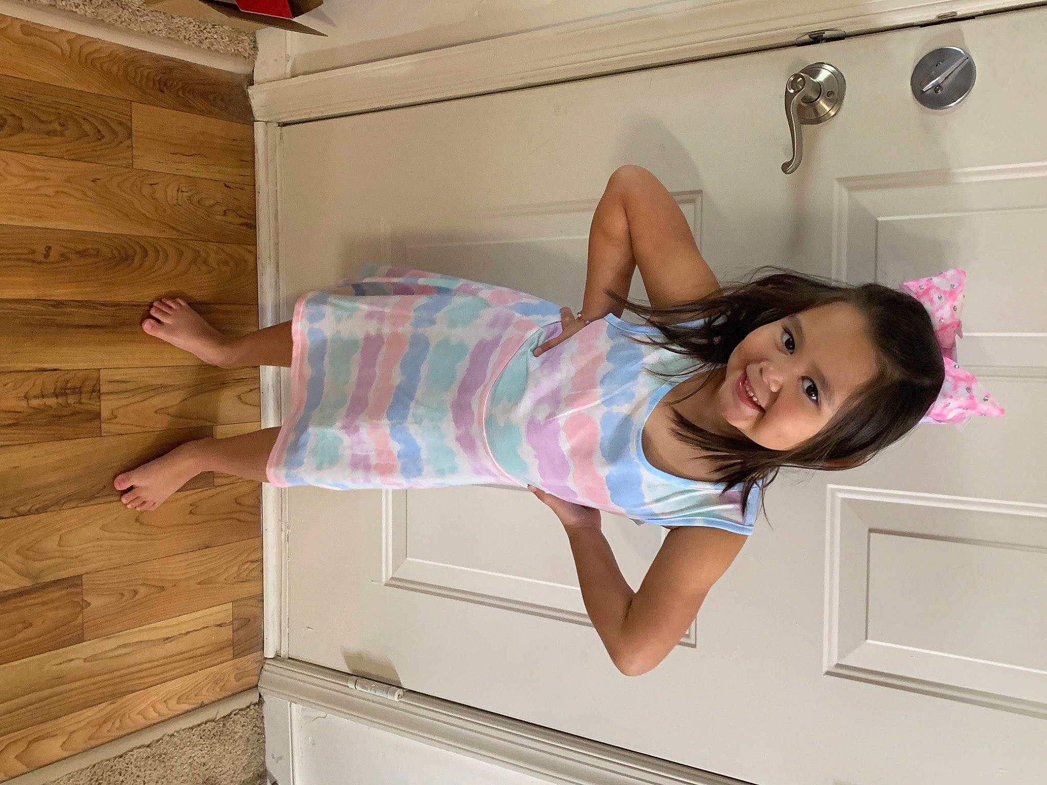 Kyleigh joined the competition — help win amazing prizes! arm, comfort, dress, elbow, finger, floor, happy, human_leg, interior_design, joint, joy, knee, leg, major_appliance, person, pink, shoulder, smile, standing, thigh