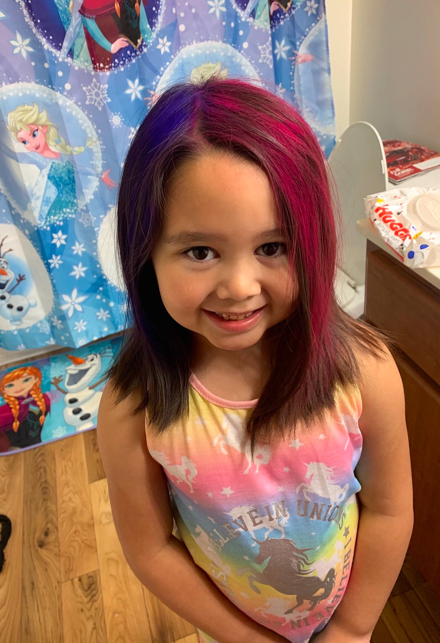 Kyleigh joined the competition — help win amazing prizes! arm, beauty, black_hair, cheek, child, cool, eyebrow, eyelash, fun, happy, human_body, iris, joy, leisure, long_hair, mouth, paint, person, pink, purple