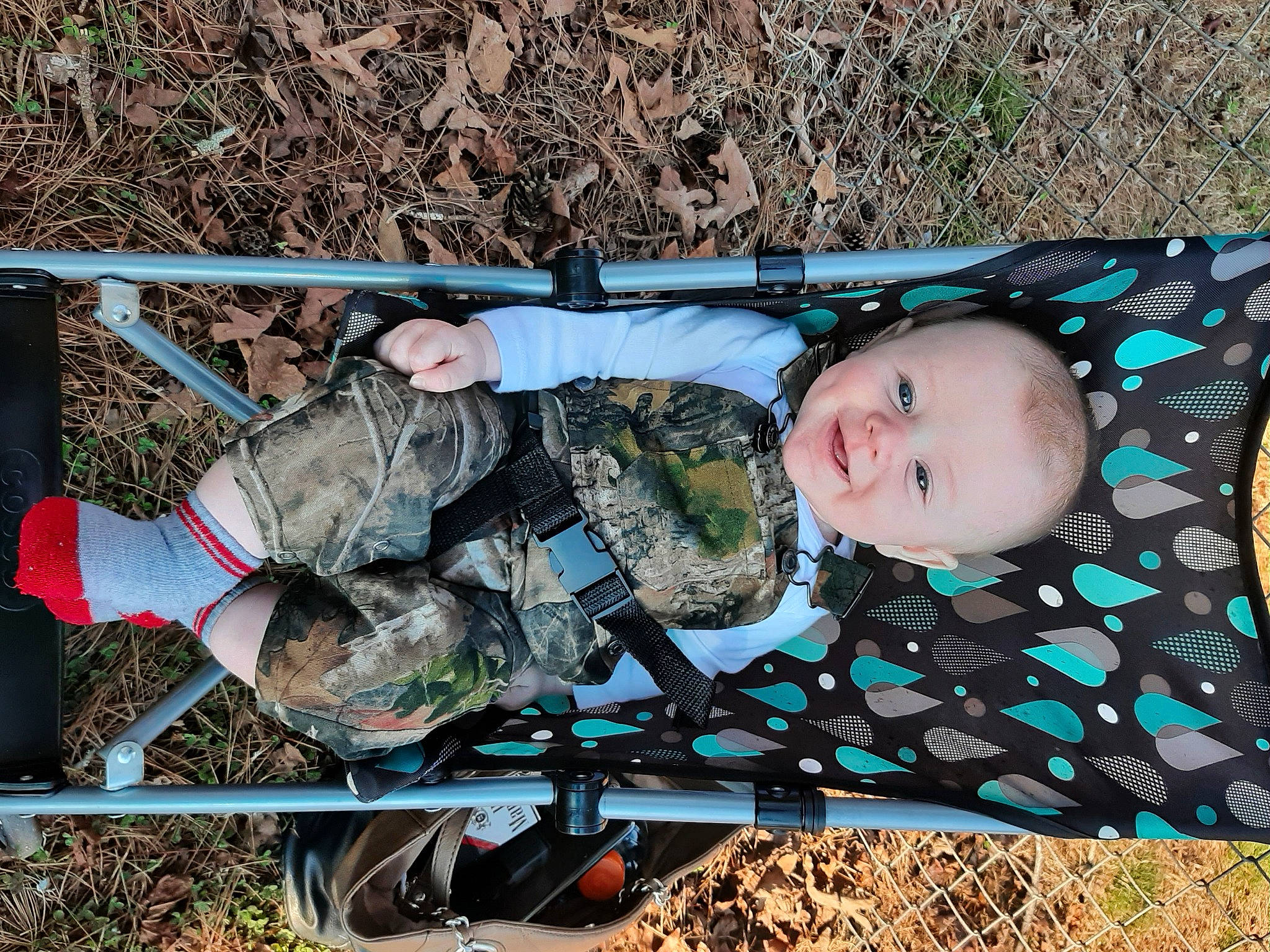 Duncan joined the competition — help win amazing prizes! baby, baby_toddler_clothing, camouflage, child, design, fun, grass, leaf, military, military_camouflage, military_uniform, outdoor_shoe, pattern, person, smile, soil, soldier, thigh, toddler, tree