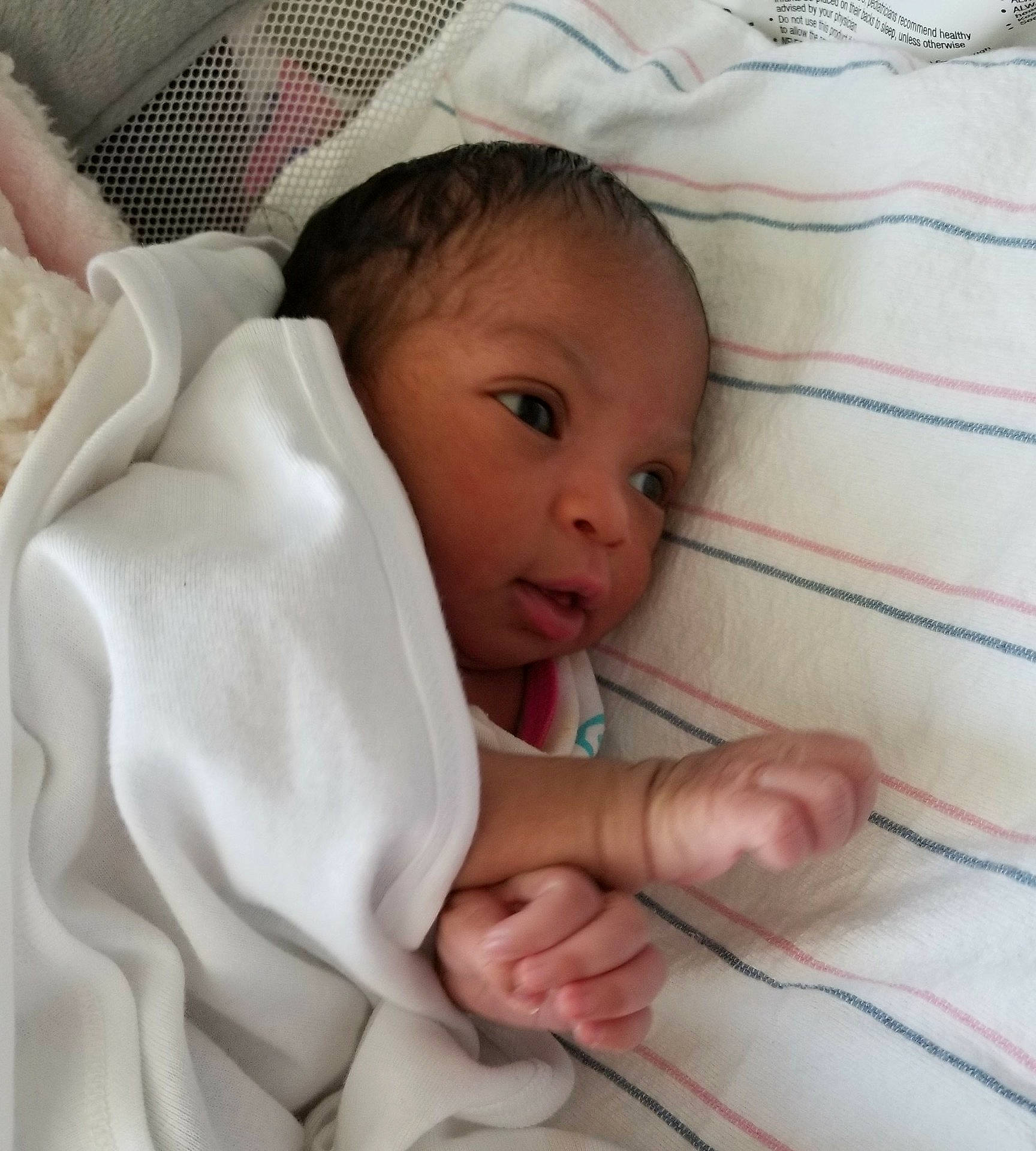 Adrienne joined the competition — help win amazing prizes! arm, baby_products, bed, bedtime, cheek, child, day, ear, finger, girl, hand, infant, nose, person, product, skin, thumb, toddler