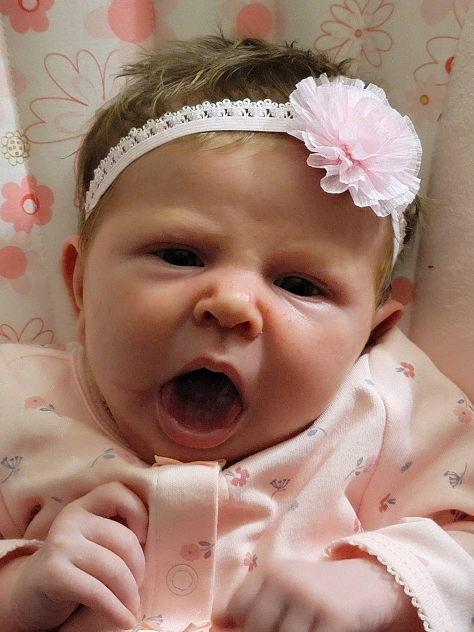 Diamond is registered to the contest to win money with this photo: baby, baby_toddler_clothing, cheek, child, chin, eye, eyebrow, eyelash, finger, gesture, happy, head, headgear, iris, lip, mouth, nose, person, pink, skin