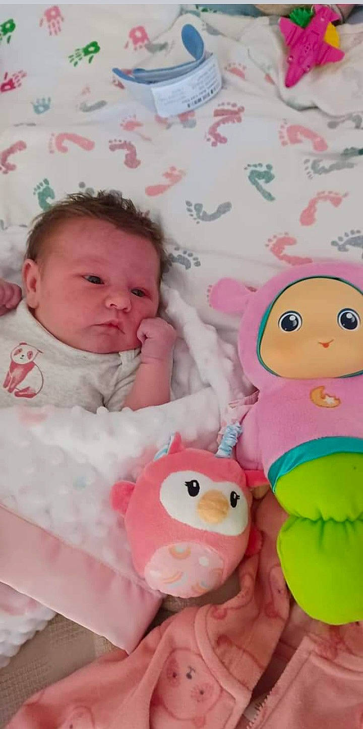 Diamond joined the competition — help win amazing prizes! baby, baby_toddler_clothing, cheek, child, comfort, facial_expression, linens, mammal, nose, people, person, pink, plush, product, room, skin, stuffed_toy, textile, toddler, toy