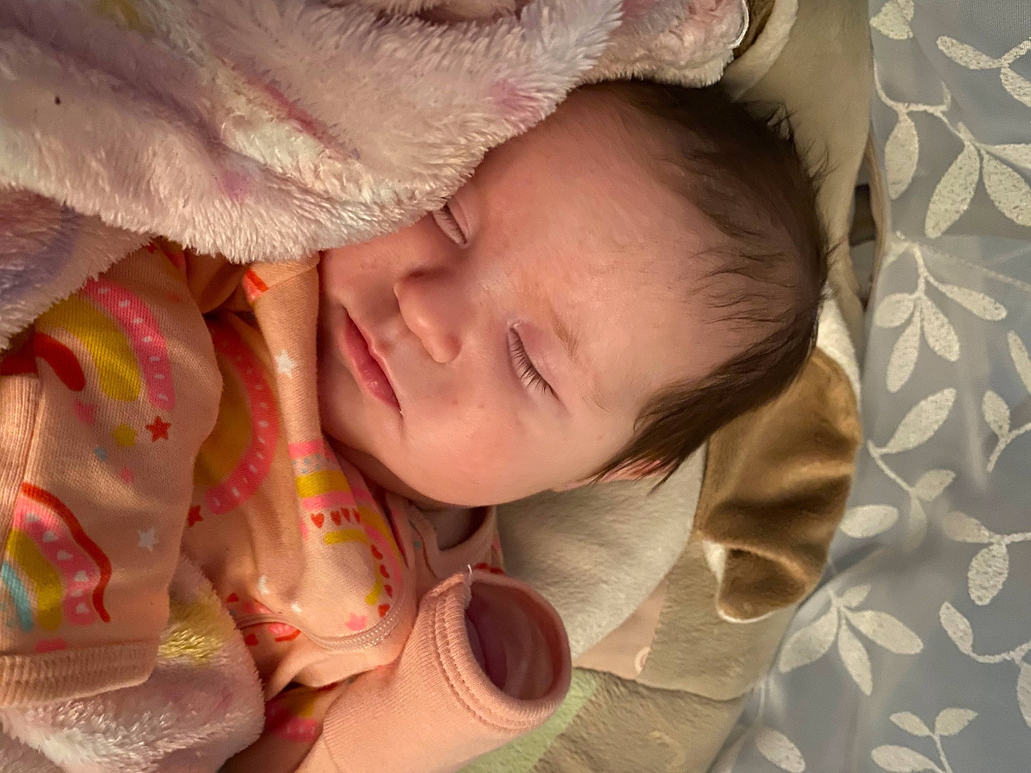 Emmalynn is registered to the contest to win money with this photo: baby, baby_toddler_clothing, cheek, child, comfort, ear, eye, eyebrow, eyelash, finger, gesture, happy, linens, lip, mouth, nose, person, skin, smile, textile
