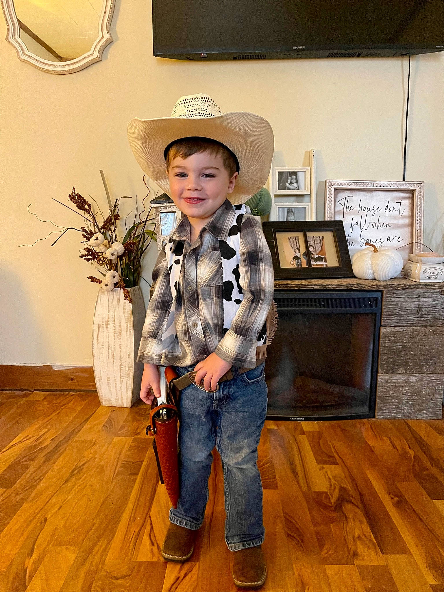 Kolton joined the competition — help win amazing prizes! bag, denim, fashion_accessory, fashion_design, flooring, hardwood, hat, jeans, joy, laminate_flooring, laptop, person, picture_frame, plant, room, sun_hat, toddler, varnish, visual_arts, wood