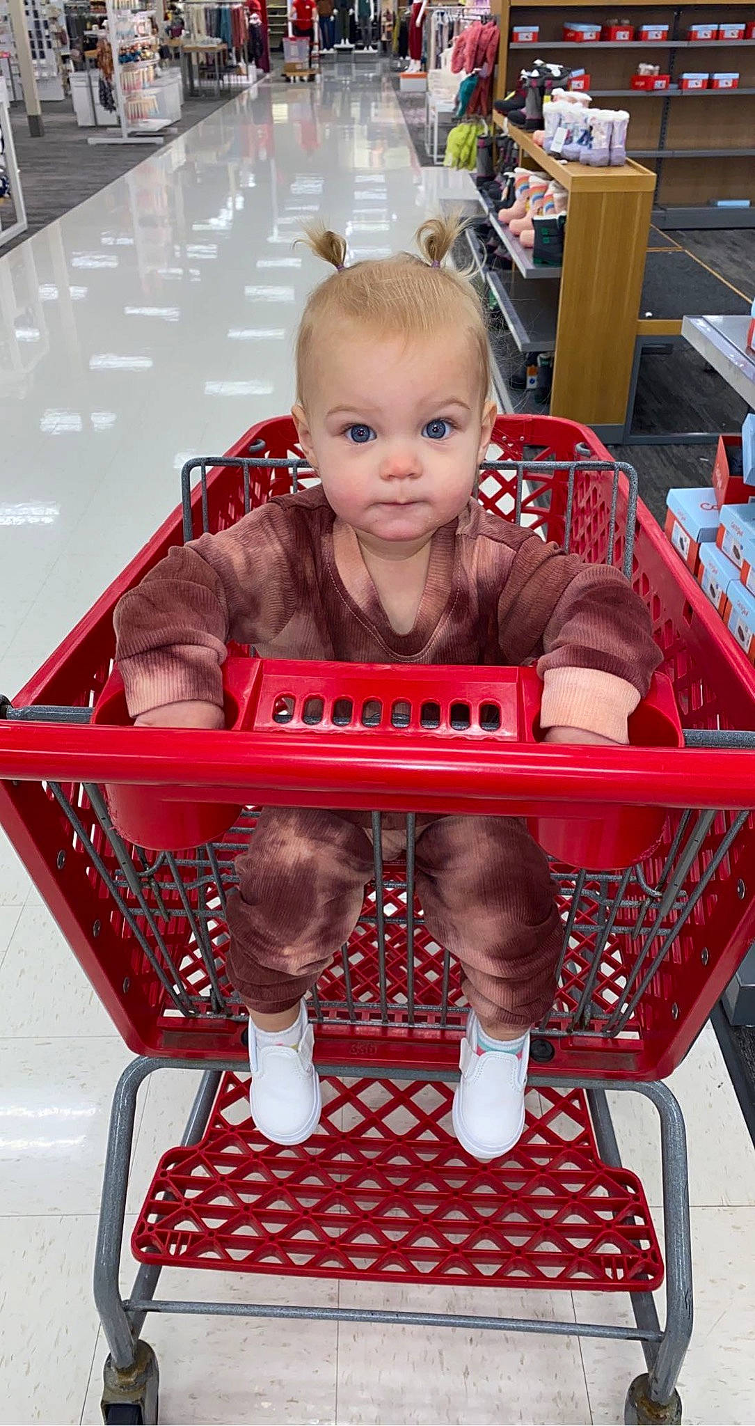 Iliana is registered to the contest to win money with this photo: baby, bench, carmine, cart, chair, child, fun, indoor_games_and_sports, leisure, person, photograph, play, recreation, red, shelf, shopping_cart, sitting, snapshot, table, toddler