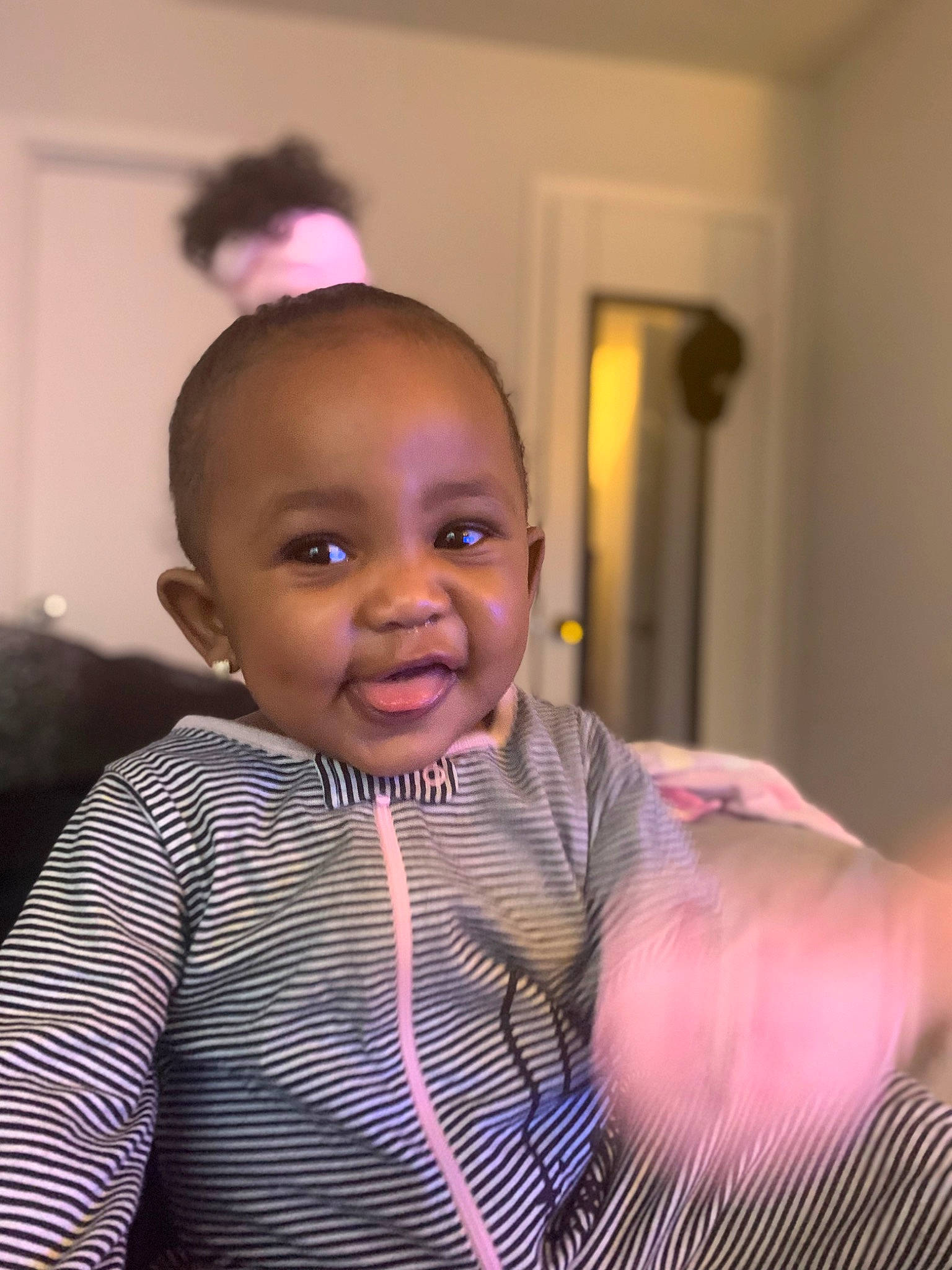 Bianca Omari joined the competition — help win amazing prizes! baby, baby_toddler_clothing, cheek, child, event, eyebrow, flash_photography, fun, gesture, happy, iris, lip, magenta, nose, person, picture_frame, purple, skin, smile, t_shirt