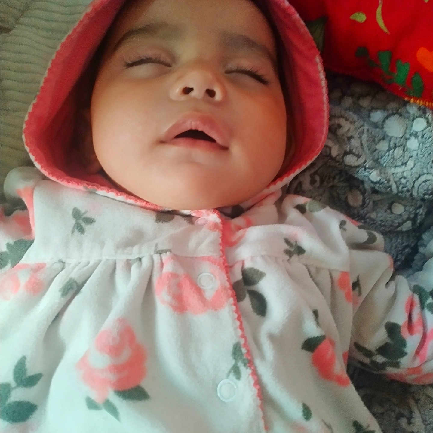 Janelle joined the competition — help win amazing prizes! baby, bonnet, cap, clothing, coat, face, hat, head, hood, hoodie, jacket, knitwear, newborn, person, photography, portrait, quilt, sunhat, sweater, sweatshirt