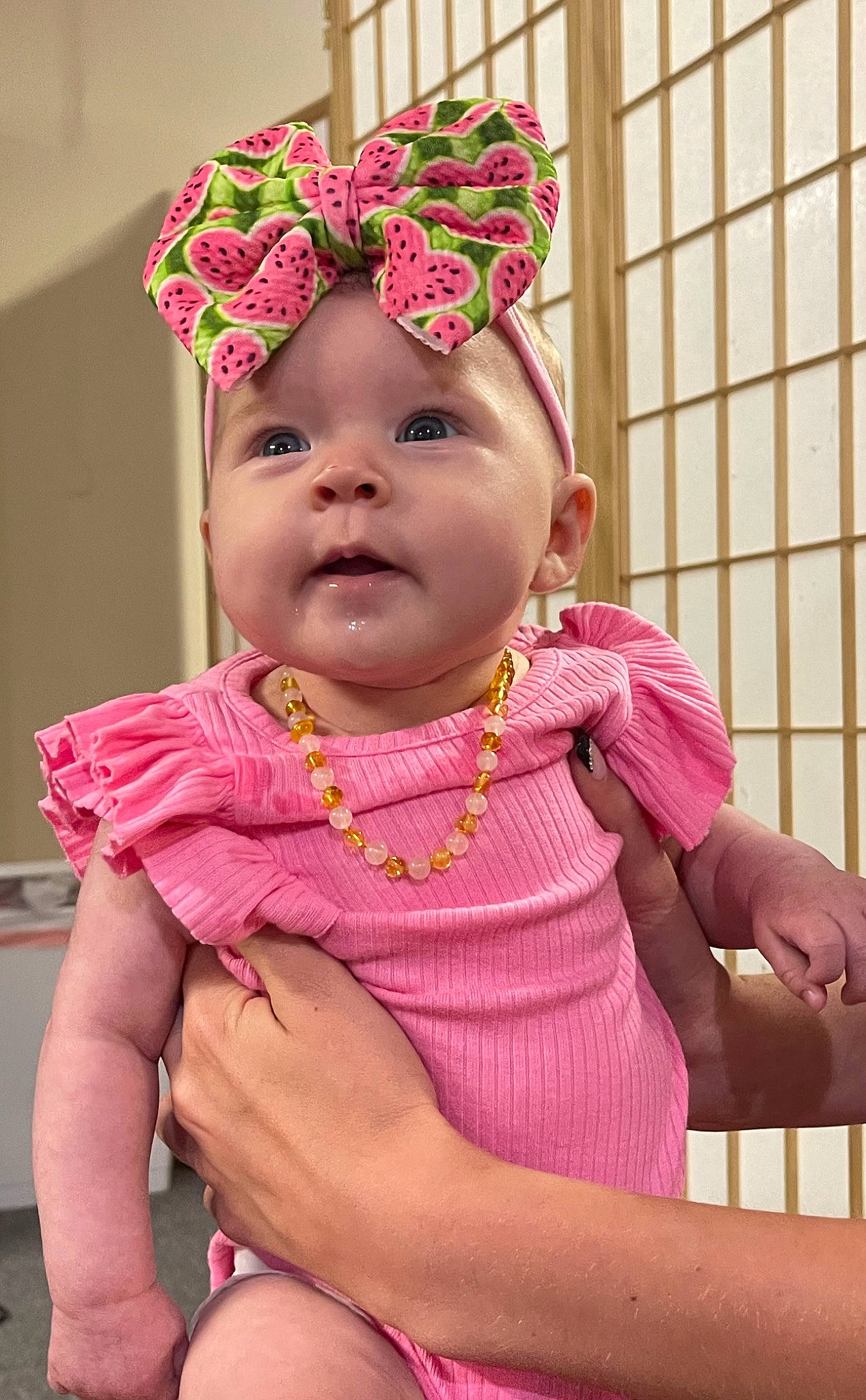 Juniper joined the competition — help win amazing prizes! baby, baby_toddler_clothing, cheek, eye, face, facial_expression, fun, happy, head, headgear, headwear, human_body, jewellery, lip, magenta, mouth, person, pink, product, skin