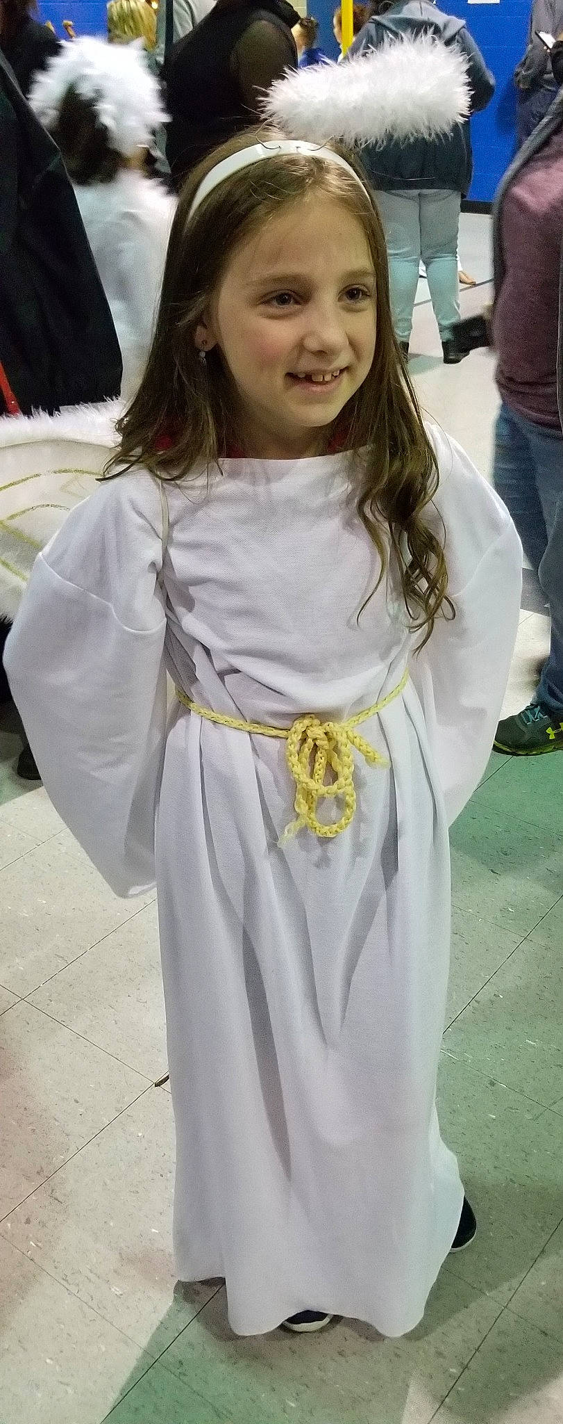 Isabella joined the competition — help win amazing prizes! child, clothing, costume, joy, long_hair, outerwear, person, smile, white