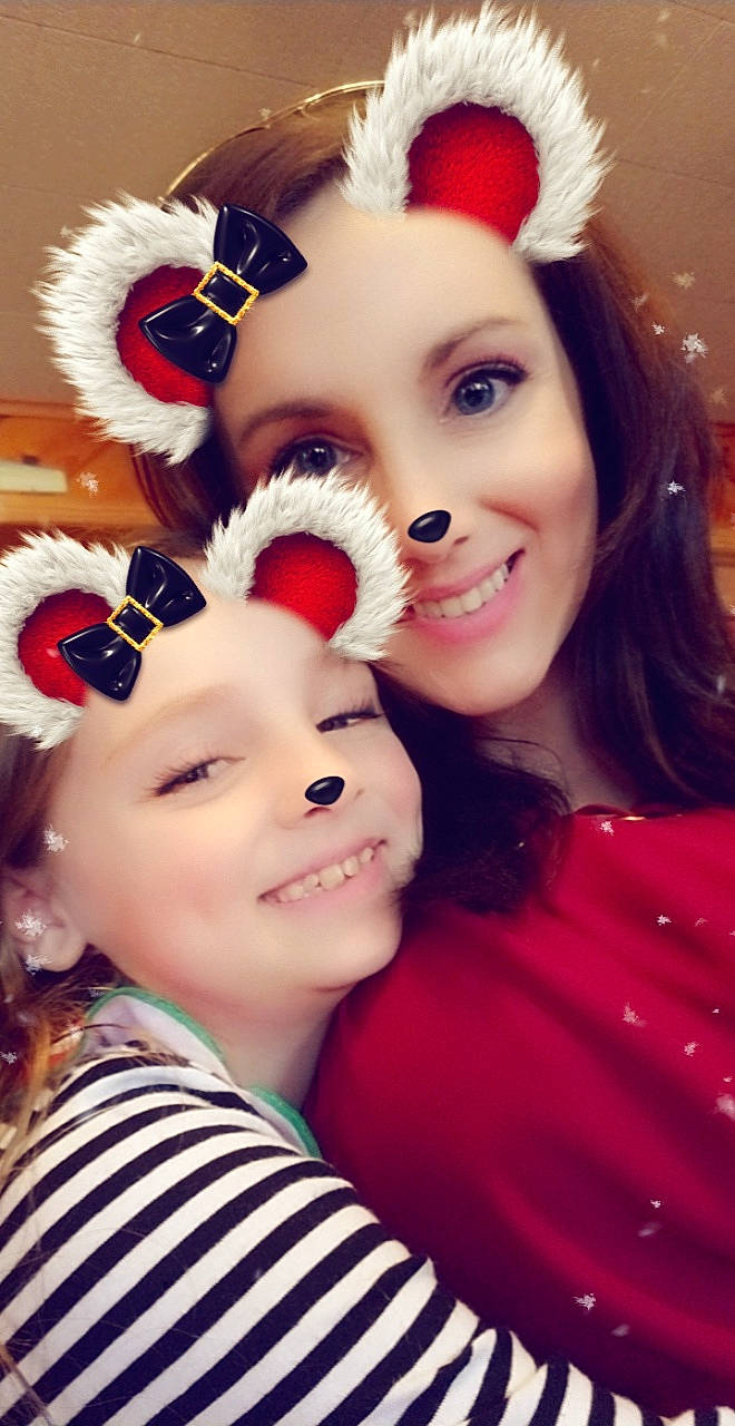 Isabella is registered to the contest to win money with this photo: child, christmas, daughter, ear, fur, happy, holiday, nose, person, photography, red, smile, toddler